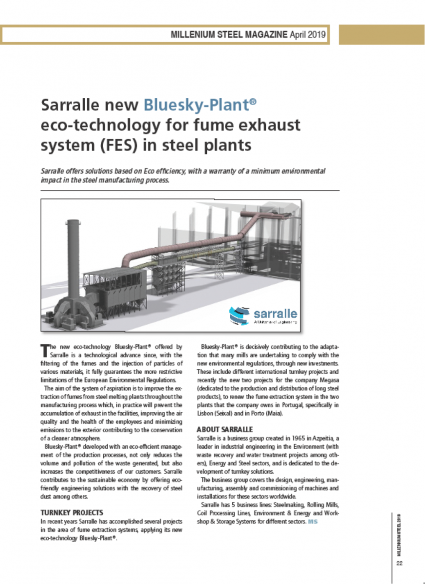 Sarralle Steel Millenium Magazine Bluesky-Plant FES